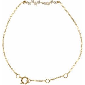 14K Yellow Gold — 1/3 Ctw Natural Diamond Bar Bracelet
