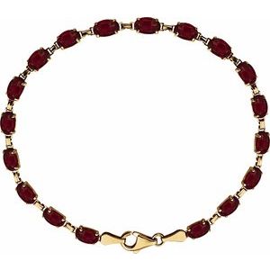 14K Yellow Gold — Natural Mozambique Garnet Bracelet