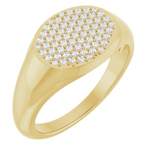 14K Yellow Gold — 1/3 Ctw Natural Diamond Pave Ring