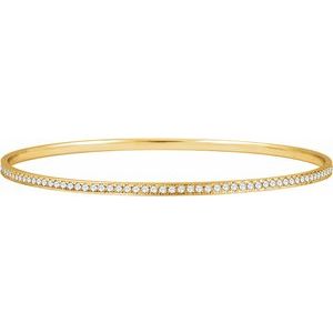 14K Yellow Gold — 1 1/2 Ctw Natural Diamond Bangle Bracelet