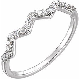 14K White Gold — 1/5 Ctw Natural Diamond Stackable Ring
