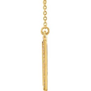 14K Yellow Gold — 1/8 Ctw Natural Diamond Engravable Necklace