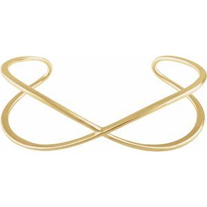 14K Yellow Gold — Criss Cross Cuff Bracelet