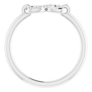 14K White Gold — .04 Ctw Natural Diamond Infinity-Inspired Ring