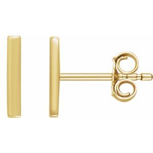 14K Yellow Gold — Bar Earrings