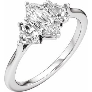 14K White Gold — 1 3/4 Ctw Lab-Grown Diamond Three-Stone Engagement Ring