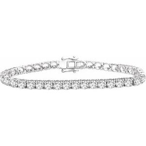 Sterling Silver — Imitation Cubic Zirconia Line Bracelet