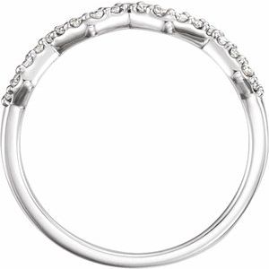 14K White Gold — 1/5 Ctw Natural Diamond Stackable Ring
