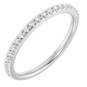 14K White Gold — 1/5 Ctw Natural Diamond Band