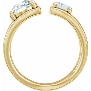 14K Yellow Gold — 2 1/2 Ctw Lab-Grown Diamond Two-Stone Engagement Ring
