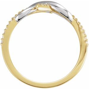 14K Yellow/White Gold — 1/10 Ctw Natural Diamond Infinity-Inspired Ring