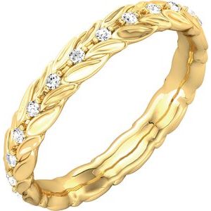 14K Yellow Gold — 1/6 Ctw Natural Diamond Eternity Band