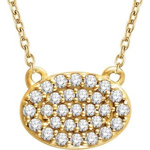 14K Yellow Gold — 1/5 Ctw Natural Diamond Cluster Necklace