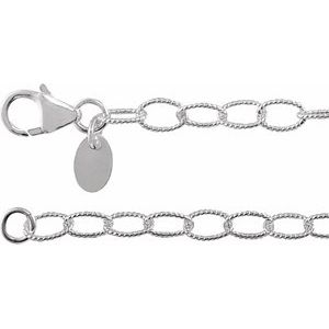 Sterling Silver — Knurled Cable Chain