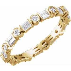 14K Yellow Gold — 1/2 Ctw Natural Diamond Eternity Band