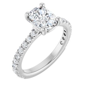 14K White Gold — 1 7/8 Ctw Lab-Grown Diamond Engagement Ring