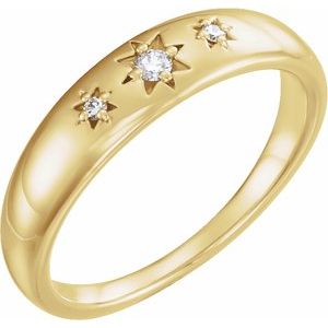 14K Yellow Gold — .05 Ctw Natural Diamond Star Ring