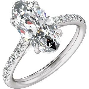 14K White Gold — 1 1/3 Ctw Lab-Grown Diamond Engagement Ring
