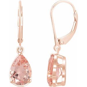 14K Rose Gold — Natural Pink Morganite Earrings
