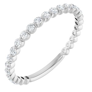 14K White Gold — 1/3 Ctw Natural Diamond Anniversary Band