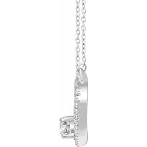 14K White Gold — 3/8 Ctw Natural Diamond 2-Stone Necklace