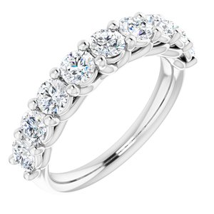 14K White Gold — 1 1/3 Ctw Natural Diamond Anniversary Band