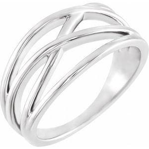 14K White Gold — Criss-Cross Ring