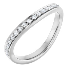 14K White Gold — 1/4 Ctw Natural Diamond Stackable Band