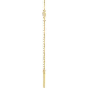 14K Yellow Gold — .05 Ctw Natural Diamond Triangle Necklace