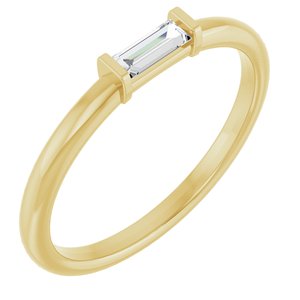 14K Yellow Gold — 1/8 Ctw Natural Diamond Stackable Ring