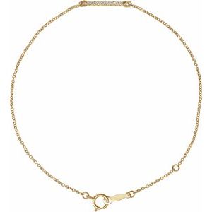 14K Yellow Gold — .07 Ctw Natural Diamond Bar Bracelet