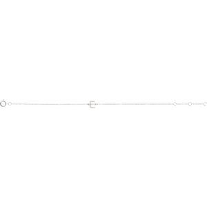 14K White Gold — .06 Ctw Natural Diamond Initial Bracelet