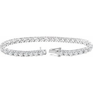 Sterling Silver — Imitation Cubic Zirconia Line Bracelet