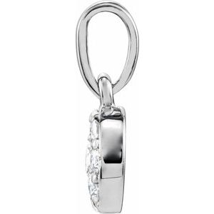 14K White Gold — 1/4 Ctw Natural Diamond Cluster Pendant