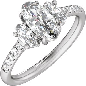 14K White Gold — 1 1/2 Ctw Lab-Grown Diamond Engagement Ring