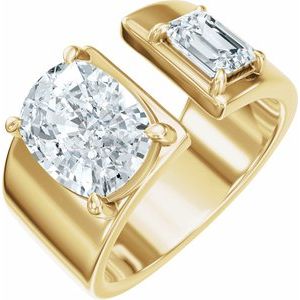 14K Yellow Gold — 2 1/2 Ctw Lab-Grown Diamond Two-Stone Engagement Ring