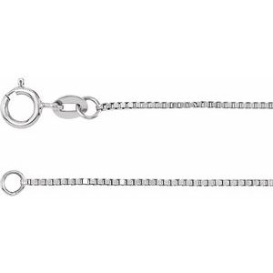 14K White Gold — Box Chain