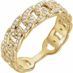 14K Yellow Gold — 1/4 Ctw Natural Diamond Link Ring