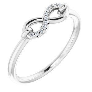 14K White Gold — .04 Ctw Natural Diamond Infinity-Inspired Ring