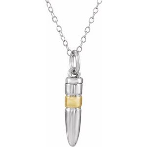 Sterling Silver — Bullet Ash Holder Necklace