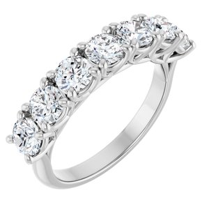14K White Gold — 1 5/8 Ctw Natural Diamond 7-Stone Anniversary Band