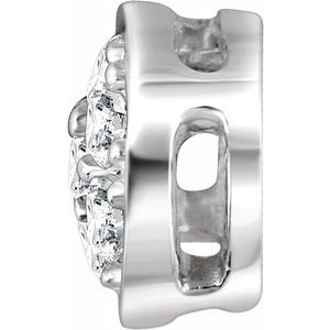 14K White Gold — .07 Ctw Natural Diamond Pave Pendant