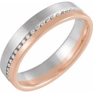 14K White/Rose Gold — 1/3 Ctw Natural Diamond Band