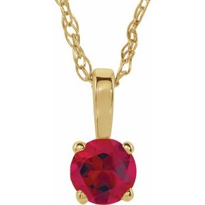 14K Yellow Gold — Youth Birthstone Necklace