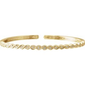 14K Yellow Gold — 1/6 Ctw Natural Diamond Stackable Bangle Bracelet