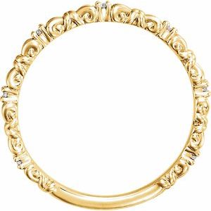 14K Yellow Gold — .04 Ctw Natural Diamond Stackable Ring