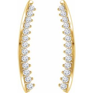 14K Yellow Gold — 1/3 Ctw Natural Diamond Ear Climbers