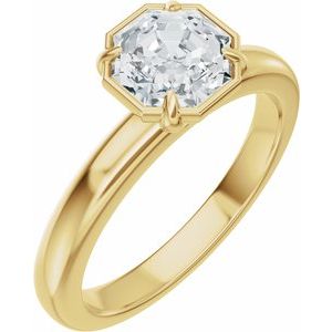 14K Yellow Gold — 1Ct Octagon Lab-Grown Diamond 4-Prong Engagement Ring