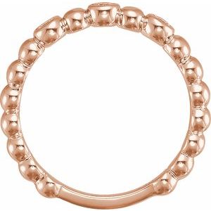 14K Rose Gold — 1/8 Ctw Natural Diamond Beaded Ring