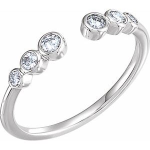 14K White Gold — 1/4 Ctw Natural Diamond Negative Space Ring